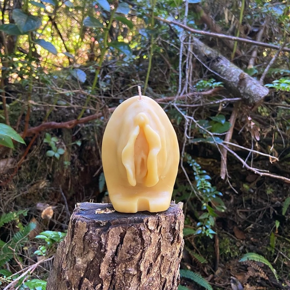 Beeswax vulva candle